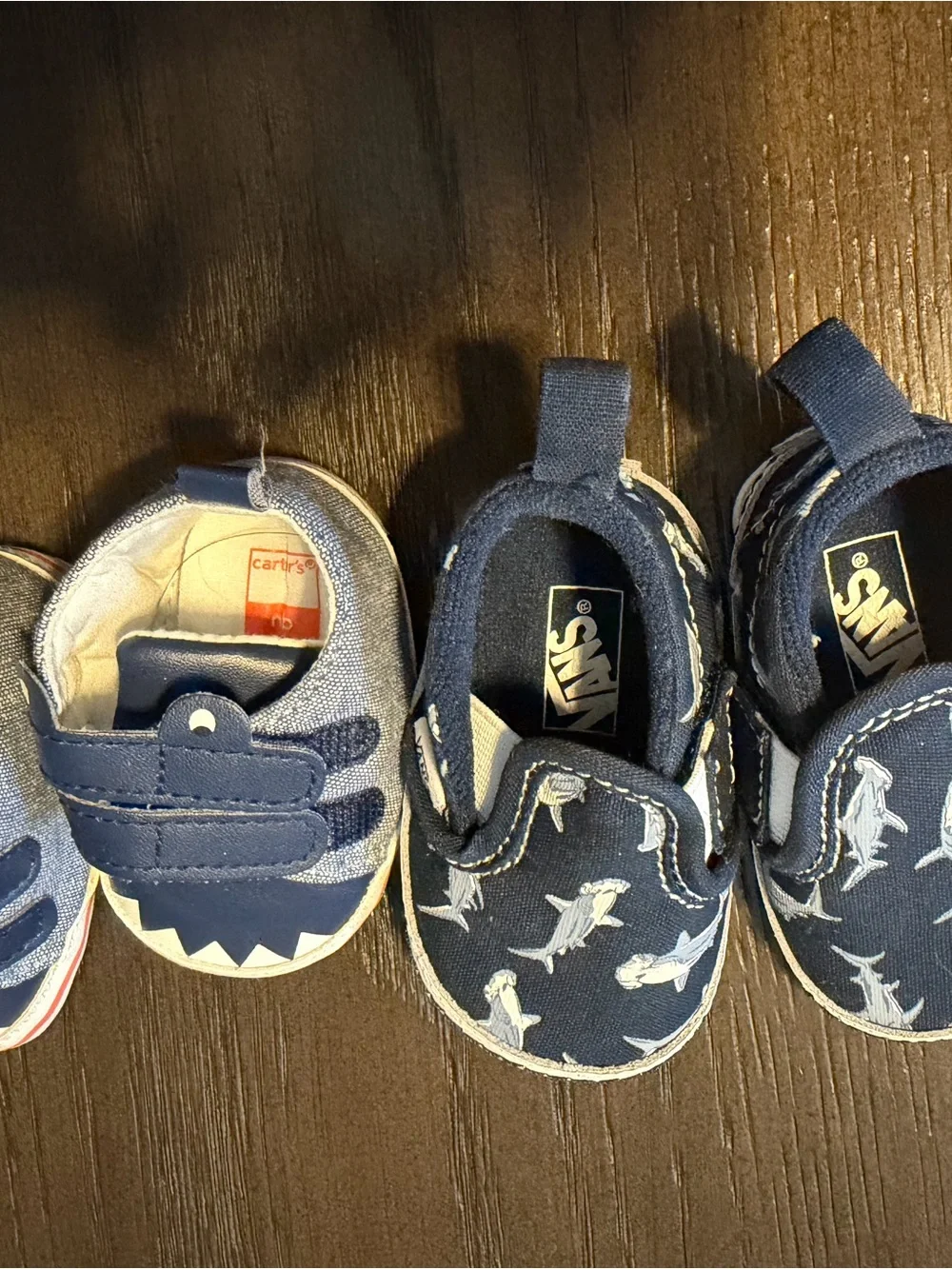 Vans Navy and Carters Baby Slip-On Shoes with Shark Print